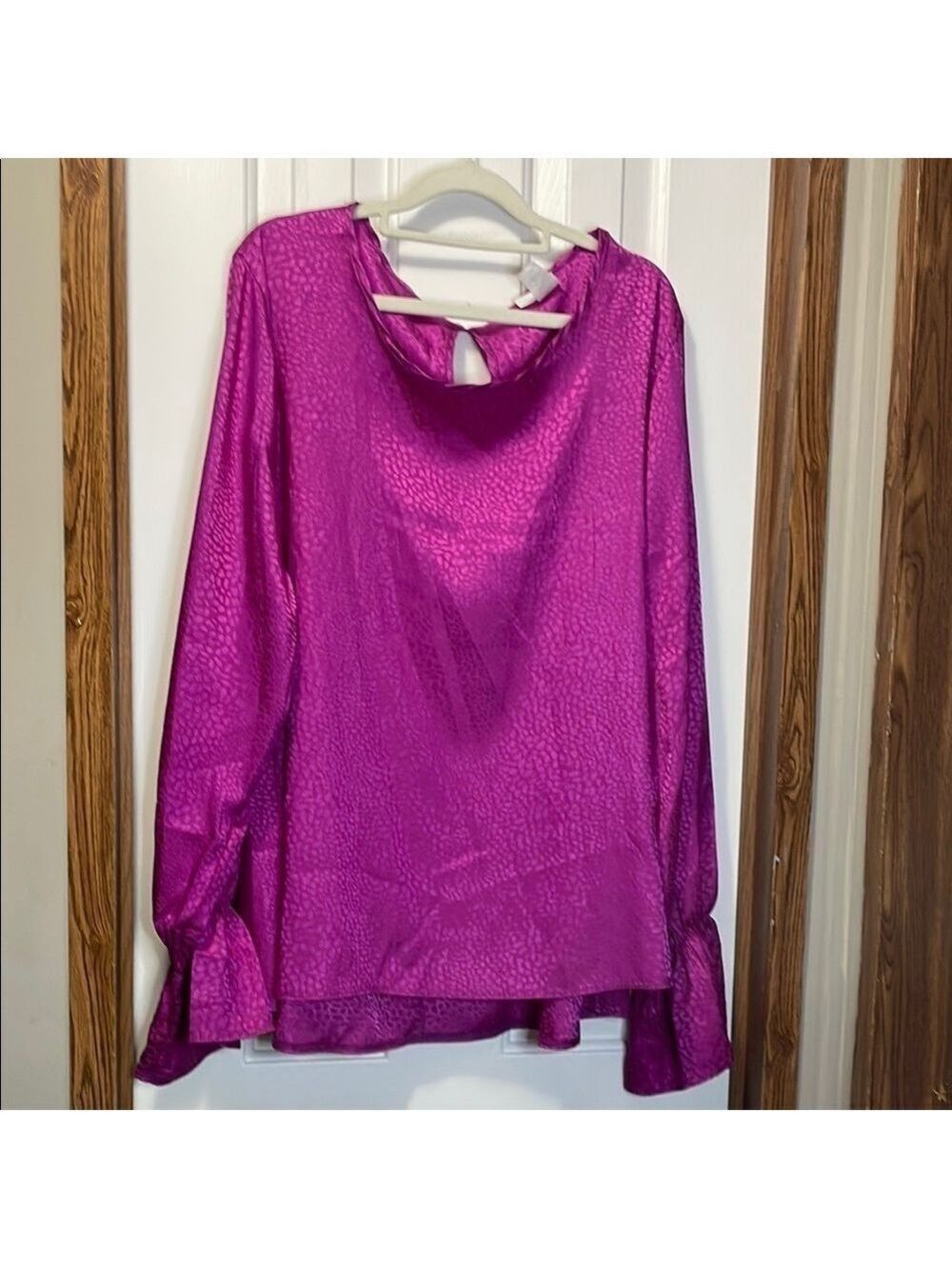 Acting Pro Pink Long Sleeve Backless Blouse